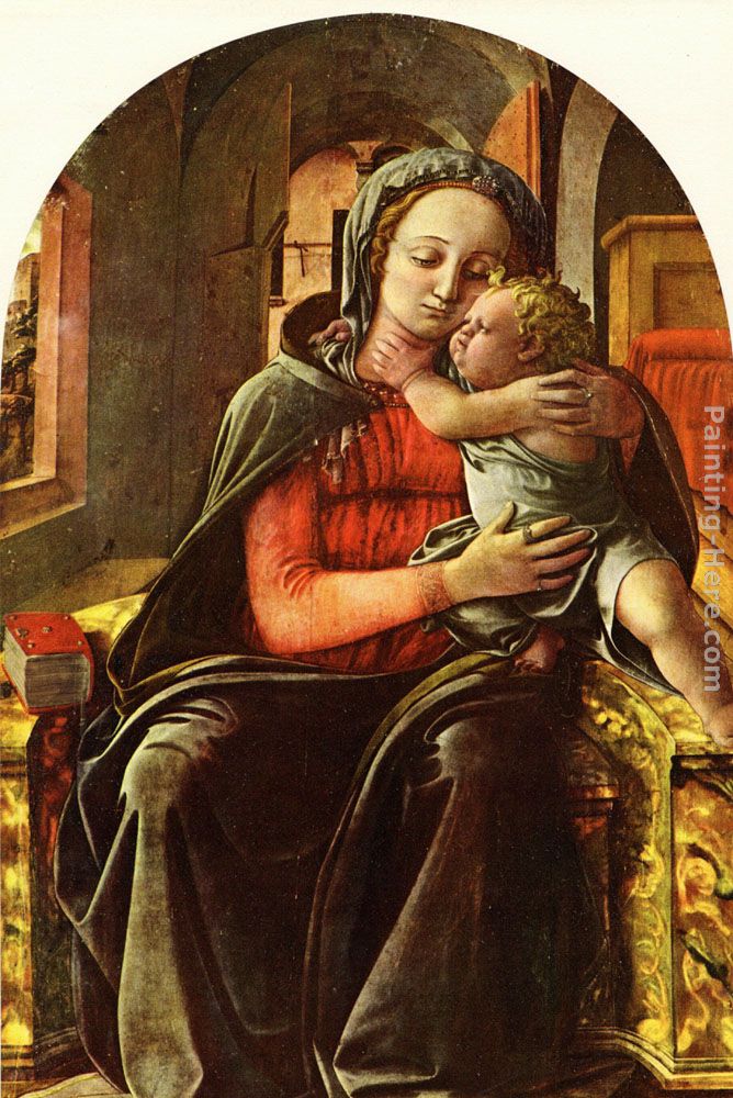 Madonna Enthroned painting - Fra Filippo Lippi Madonna Enthroned art painting